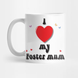 I love my foster mum heart doodle hand drawn design Mug